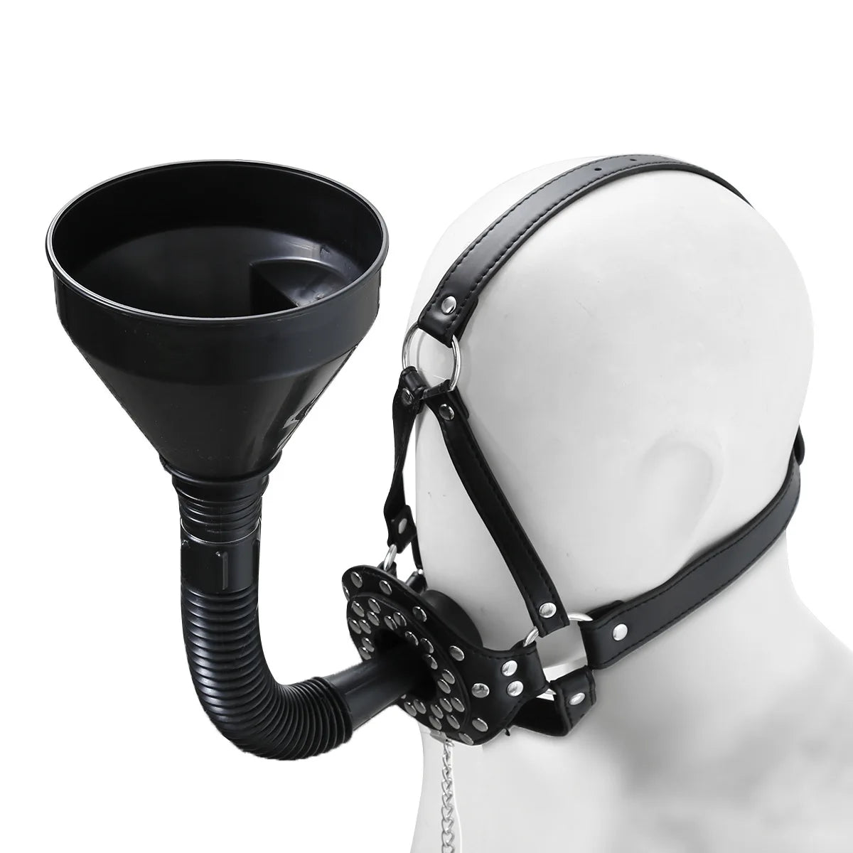 SM Slave Harness Urinal Funnel Oral Enema Drool Mouth Plug Open Gag BDSM Penalty Mask  Flirting Fetish Adults Erotic Games Gear