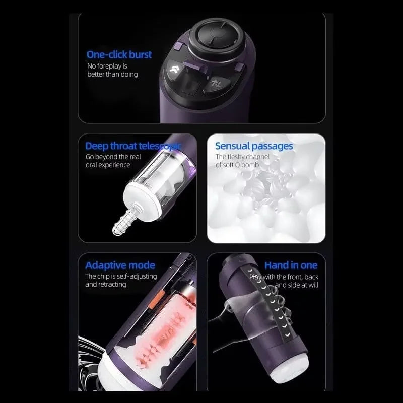 New Arrival Visual Window Multifunctional Men's Fitness Training Equipment Multi-Frequency Telescopic Rotation Male Masturbator