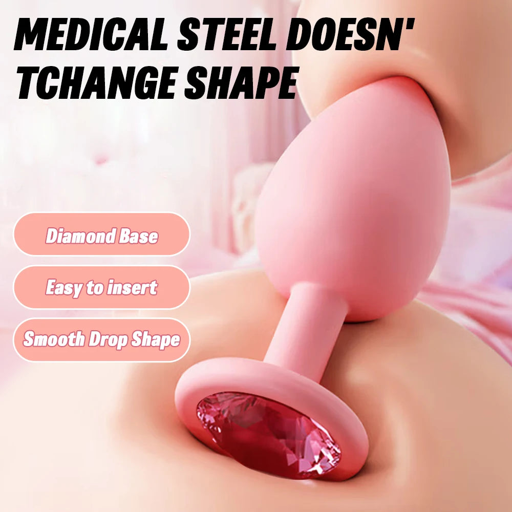 3 Sizes Soft Silicone Anal Plug Mini Butt Plug Erotic Sex Toys for Men Women Gay Couples Adult Anal Prostate Stimulator Dildo