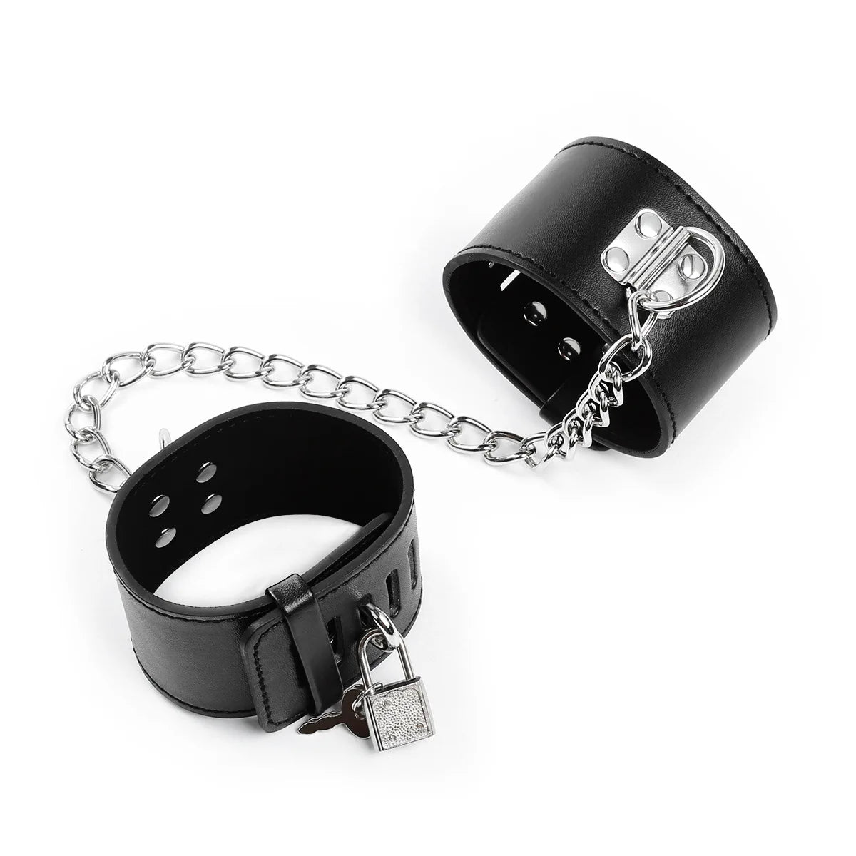 Sex Handcuff Toy with Lock 18+ Adult SM Slave Erotic Games Hand Restraint Cuffs Couple Sex Bondage Gears PU Lock Handcuffs