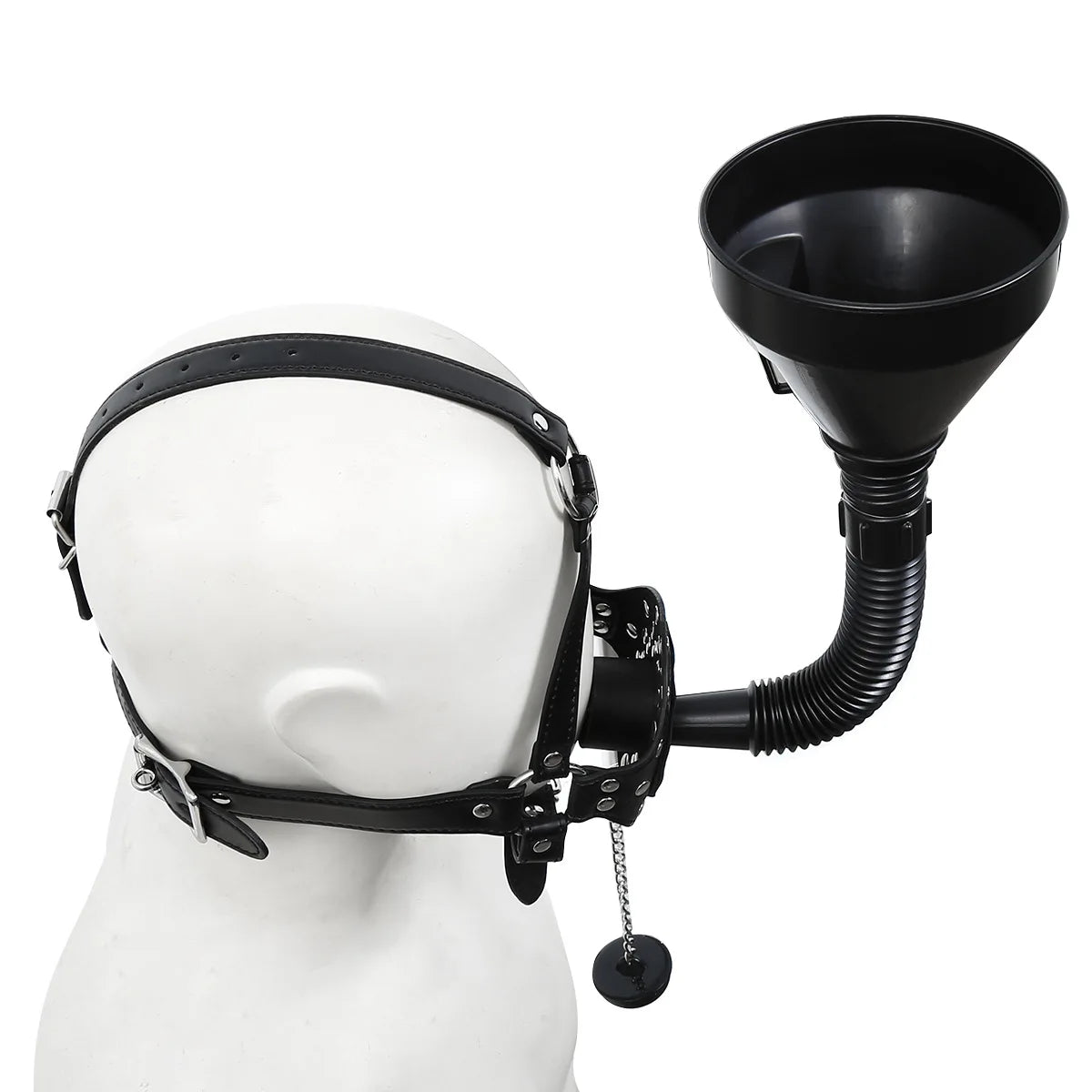 SM Slave Harness Urinal Funnel Oral Enema Drool Mouth Plug Open Gag BDSM Penalty Mask  Flirting Fetish Adults Erotic Games Gear