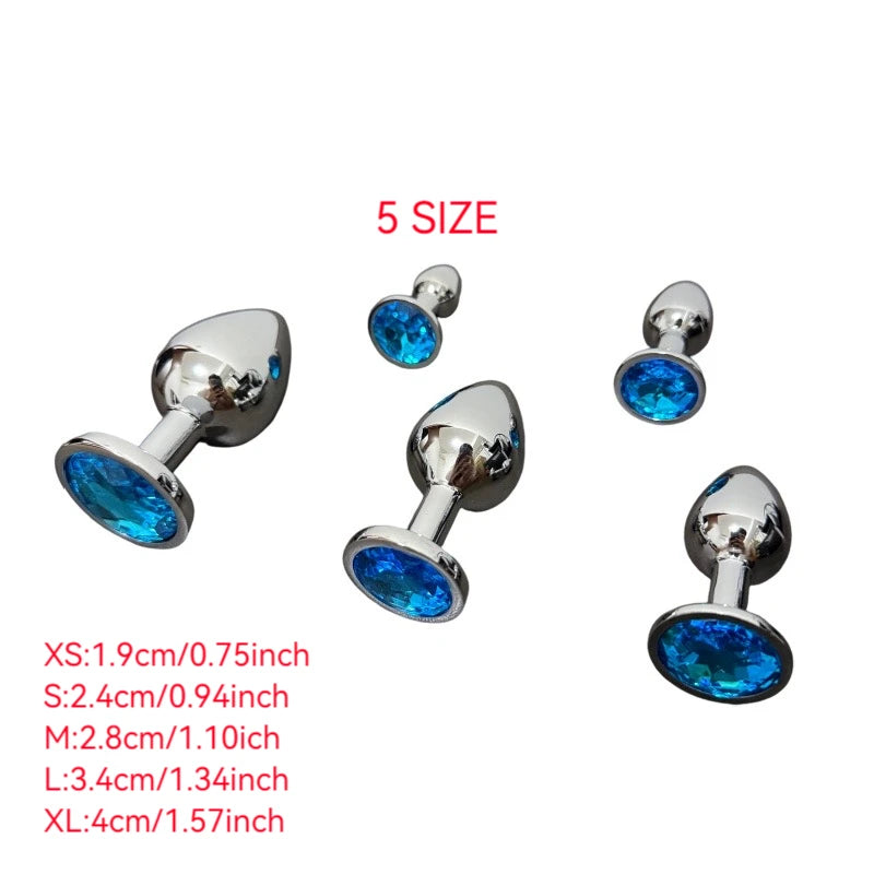 Blue Metal Anal Plug for Men And Women Outdoor Wearable Anal Door Expander Sexual Health And Wellness Product