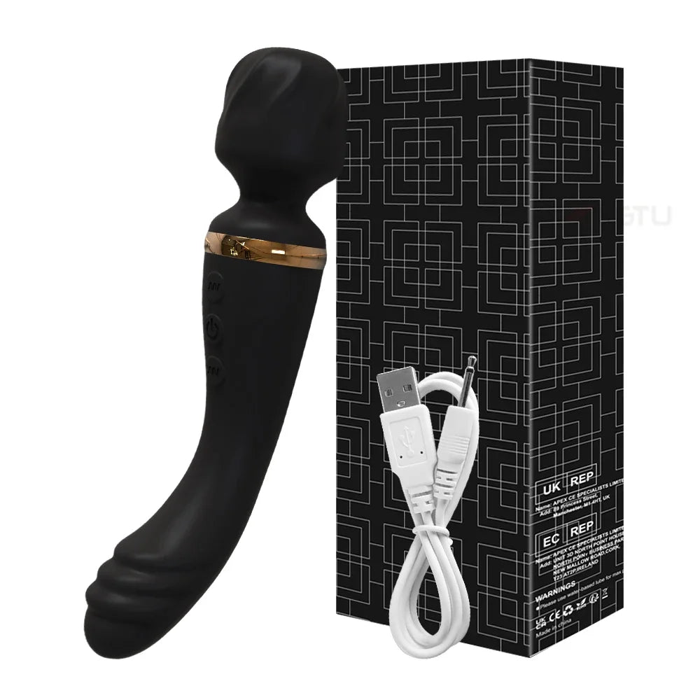 2 in 1 Vibrator AV Wand for Women G-Spot Clit Vagina Stimulator Nipples Breast Massager Female Masturbator Sex Toy for Women