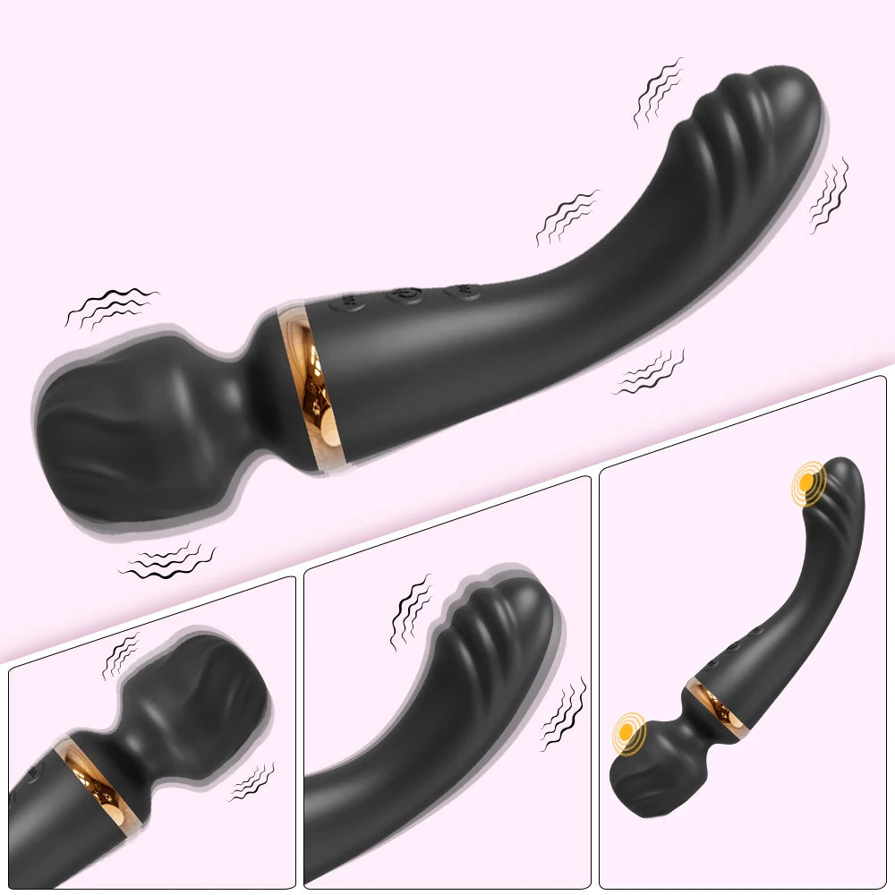 2 in 1 Vibrator AV Wand for Women G-Spot Clit Vagina Stimulator Nipples Breast Massager Female Masturbator Sex Toy for Women