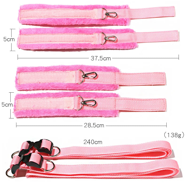 BDSM Bed Restraint Bondage Gear Sexy Adult Female Handcuffs Open Leg Cuffs Couple 18+ SM Slave Erotic Sexual Games Sex Toy Set